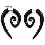 Pair Black Acrylic Fake Cheater Twist Spiral Ear Taper Gauges Expanders Earring Tunnel Plugs Piercing Body Jewelry