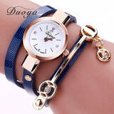 Gold Quartz Gift Watch Wristwatch Women Dress Leather Casual Bracelet Watches