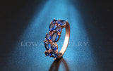 Fashion Multicolor Cubic Zirconia 18K Rose Gold Plated Wedding Finger Ring