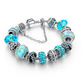 European Charm Silver Chain Bracelets & Bangles For Women