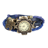 Antique Leather Vintage Wrist Watch Butterfly Pendant Synthetic Leather Strap dress Bracelet Watch