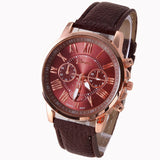 Best Quality Geneva Platinum Watch Women PU Leather wristwatch casual dress watch