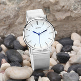 Silver Casual Geneva Quartz Watch Women Mesh Stainless Steel Dress Women Watches