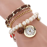 7 colors Casual Pearl Anchor Fashion Ladies Bracelet watches Round Analog quartz