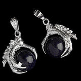 Silver Plated Dragon Claw Wrap Ball Beads Charm Pendant Necklaces