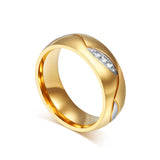 18K Gold Plated Cubic Zirconia Couple Wedding Ring