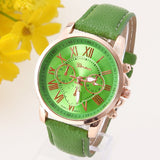 Best Quality Geneva Platinum Watch Women PU Leather wristwatch casual dress watch