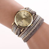 8 Colors Luxury brand Casual Leather Crystal Rivet Bracelet Watch