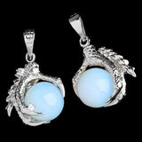 Silver Plated Dragon Claw Wrap Ball Beads Charm Pendant Necklaces