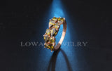 Fashion Multicolor Cubic Zirconia 18K Rose Gold Plated Wedding Finger Ring