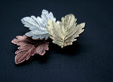 Vintage Pin Maple Leaf Brooch Gold Silver Plated Pins Exquisite Collar For Women