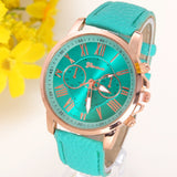 Best Quality Geneva Platinum Watch Women PU Leather wristwatch casual dress watch