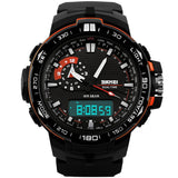 Men Sport Watch Dual Display PU Strap Outdoor Waterproof Running Digital Watches