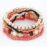 Bohemian Multi-layer Beads Elastic Strand Bracelets for Women