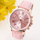 Best Quality Geneva Platinum Watch Women PU Leather wristwatch casual dress watch