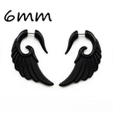 Pair Black Acrylic Fake Cheater Twist Spiral Ear Taper Gauges Expanders Earring Tunnel Plugs Piercing Body Jewelry