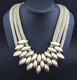 Fashionable women manual cloth weaving splicing necklace