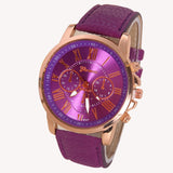 Best Quality Geneva Platinum Watch Women PU Leather wristwatch casual dress watch