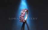 Fashion Multicolor Cubic Zirconia 18K Rose Gold Plated Wedding Finger Ring