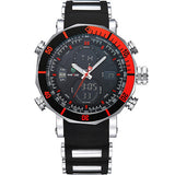 Men Sports Series Luxury Logo Multi-functional Analog Quartz Digital Alarm Stopwatch Big Clock For Man