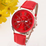 Best Quality Geneva Platinum Watch Women PU Leather wristwatch casual dress watch