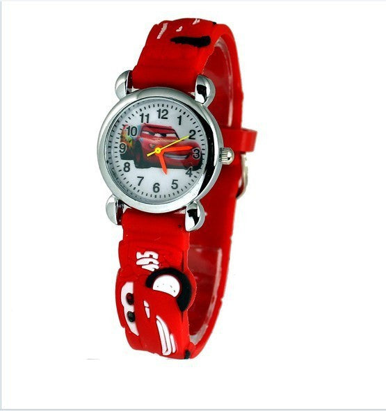 3D Cartoon Super Red Cars Watch For Kids Wrsitwatch