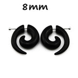 Pair Black Acrylic Fake Cheater Twist Spiral Ear Taper Gauges Expanders Earring Tunnel Plugs Piercing Body Jewelry