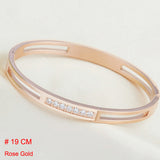 Titanium Stainless Steel Love Cuff Bangle Gold Plated Crystal Brand lover Bracelet