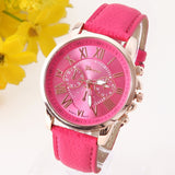 Best Quality Geneva Platinum Watch Women PU Leather wristwatch casual dress watch