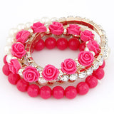 Charm Rose Flower Multi-layer Wrap Vintage Bracelets