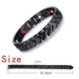 Black Men's Health Magnetic H Power Stainless Steel Bracelet Jewelry For Man