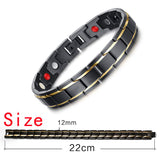 Black Men's Health Magnetic H Power Stainless Steel Bracelet Jewelry For Man