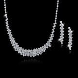 Austrian Crystal Bridal Jewelry Sets For Women Long Tassel Statement Necklace/Earrings