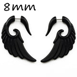 Pair Black Acrylic Fake Cheater Twist Spiral Ear Taper Gauges Expanders Earring Tunnel Plugs Piercing Body Jewelry