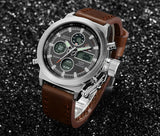 Luxury Men Swimming Digital LED Quartz Outdoor Sports Watches Military Clock With Leather Strap