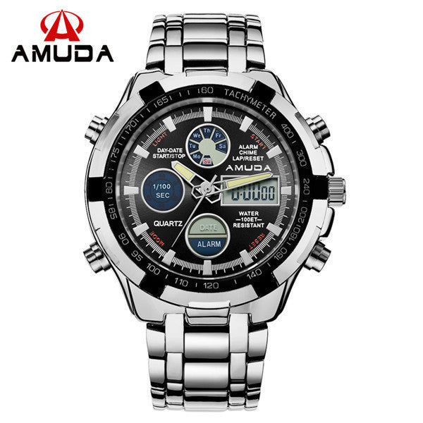 Luxury Brand Fashion Digital Casual Watch Men Silver Mens Quartz Watch Military Army Male Wrist Watches