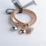 3Pcs Multilayer Bracelets starfish/love Charm Bracelets for women