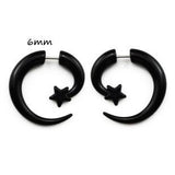 Pair Black Acrylic Fake Cheater Twist Spiral Ear Taper Gauges Expanders Earring Tunnel Plugs Piercing Body Jewelry