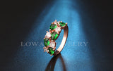 Fashion Multicolor Cubic Zirconia 18K Rose Gold Plated Wedding Finger Ring