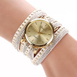 8 Colors Luxury brand Casual Leather Crystal Rivet Bracelet Watch