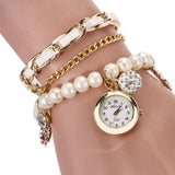 7 colors Casual Pearl Anchor Fashion Ladies Bracelet watches Round Analog quartz