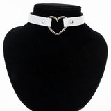 Sexy Punk Gothic Leather Heart Studded Spike Torques Necklace