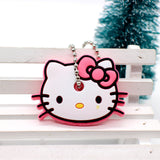 Cartoon Anime Silicone Cute Hello Kitty Minion Owl Key Cover Cap Key chain