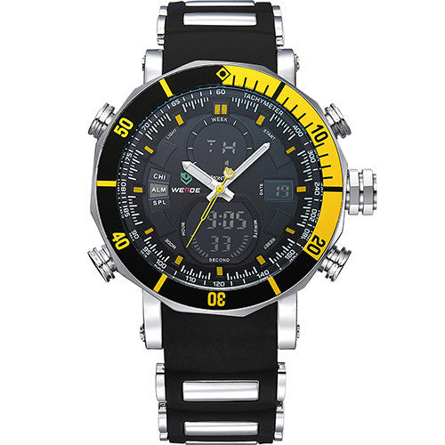 Men Sports Watches Waterproof Military Quartz Digital Watch Alarm Stopwatch Dual Time Zones Brand