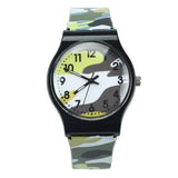 Newly Design Kids Boys Camouflage Watch Silicone Band Quartz Wrist Watches