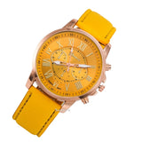 Best Quality Geneva Platinum Watch Women PU Leather wristwatch casual dress watch