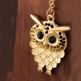 Vintage Women Owl Pendant Long Sweater Chain