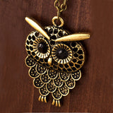 Vintage Women Owl Pendant Long Sweater Chain