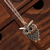 Vintage Women Owl Pendant Long Sweater Chain