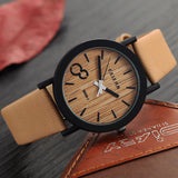 Simulation Wooden Quartz Watches Casual Wooden Color Leather Strap Watch Wood Male Wristwatch